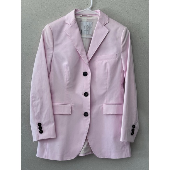Bogner Pink Pantsuit Women's Sz 4 Cotton Blend Blazer Set Preppy Designer Luxury - Picture 5 of 16